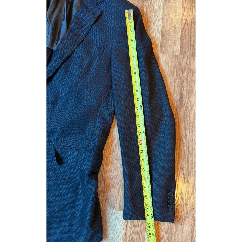Ermenegildo Zegna Men 40R Blazer Wool Silk Made in Italy Navy Blue Sport Coat